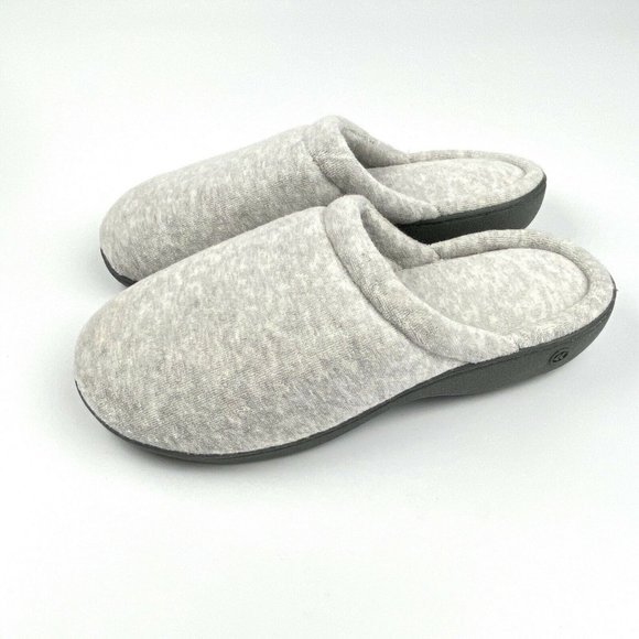 Isotoner Women's Gray Terry Clog Slippers 9.5-10